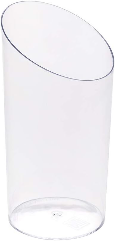 Restaurantware 5 Ounce Mini Dessert Cups 100 Disposable Parfait Cups - Round Slanted Clear Plastic Shooter Cups Serve Appetizers Snacks or Samples For Weddings Catered Events or Parties