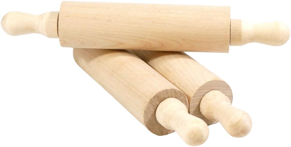6 pcs 7 Inch Vintage Wooden Rolling Pin, Perfect for Kitchen Decoration, Tiered Tray Decor and Arts Crafts
