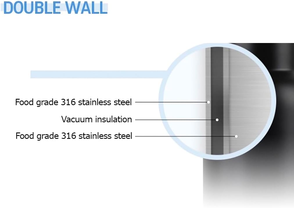 Mother of Pearl Design Stainless Steel Water Bottle with Tea Infuser Strainer 17 oz Leakproof Screw Cap Wide Mouth Double Wall Vacuum Insulated Travel Sport Water Flask Thermo Mug (Hangeul Black)