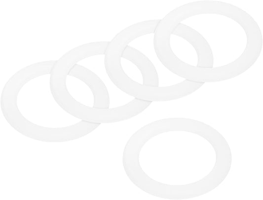 MECCANIXITY Gasket Seal Coffee Maker White Silicone Ring Replacement 38x54x3.3mm for 2-Cup Aluminium Coffee Pot, Pack of 5