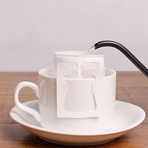 100 Pcs Premium Coffee Filter Paper Bags Disposable Single Serve Drip Coffee Bags with Hanging Ears, Fast Brewing, Mess-Free Design for Travel, Camping, Home & Office Use