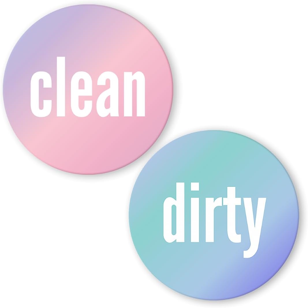 Dirty Clean Dishwasher Magnet - Essential Home Kitchen Gadget with Bold Visibility - Water Resistant & Universal Dishwasher Magnet Clean Dirty Sign for All Dish Washers