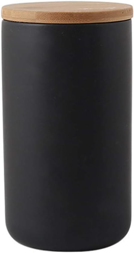 Food Storage Canister, Ceramic Kitchen Canisters with Airtight Seal Bamboo Lid, Food Storage Jar for Tea, Coffee Bean, Spice, Sugar 260ml/ 800ml/ 1000ml (1000ml-10.3 x 18.2cm)