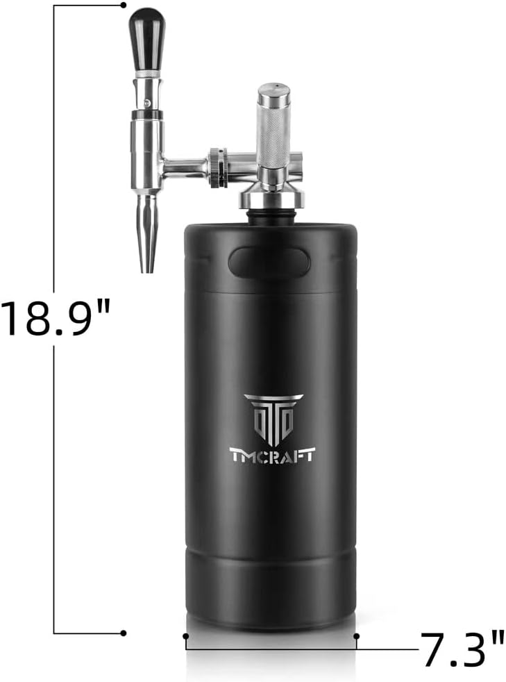 TMCRAFT 128oz Nitro Cold Brew Coffee Maker, Home Brew Coffee Keg with Stainless Steel Stout Creamer Faucet & Pressure Relieving Valve