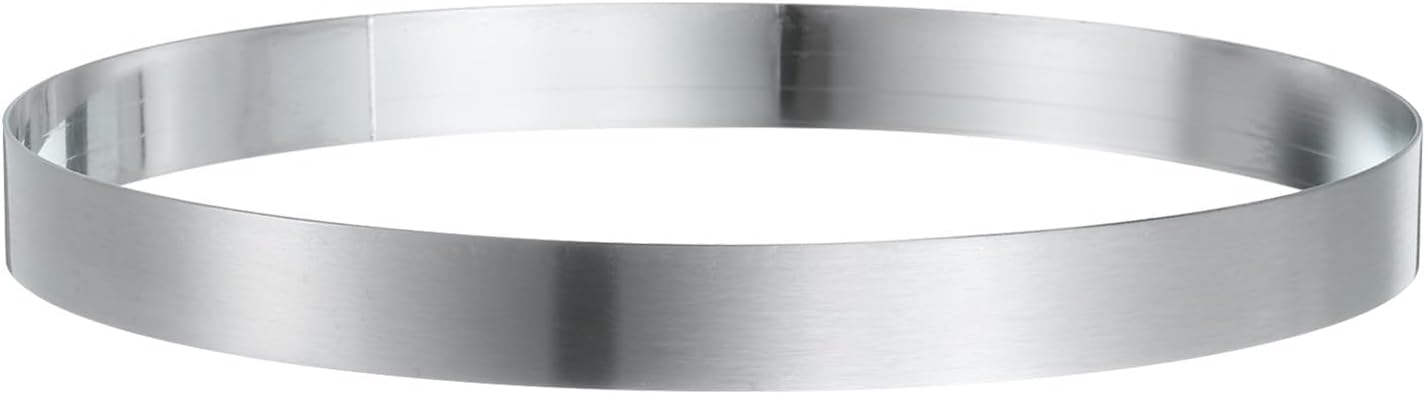 HARFINGTON Round Cake Ring 7.87 x 1 Inch Seamless Stainless Steel Pastry Mousse Dessert Ring Mirror Coating for Baking Cooking English Muffins Crumpet Making Tool