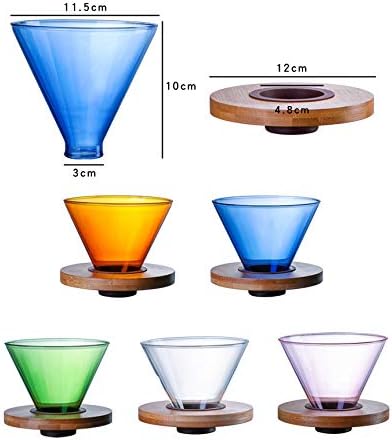 Transparent Glass Coffee Dripper Coffee Filter Holder Coffee Filter Cone with Wooden Pad Coffee Funnel
