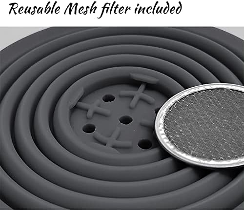 Collapsible Coffee Dripper Pour Over Coffee Filter, Silicone Reusable Coffee Maker,Paperless Coffee Brew Maker,Dishwasher Safe,Carabineer for Hiking, Backpacking,Camping,Home,Office(Grey)