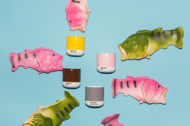 Copenhagen Design Pantone Latte Cup - Double Wall Thermo - Cappuccino Handleless Mug - 7.44oz/220ml, Light Pink 182