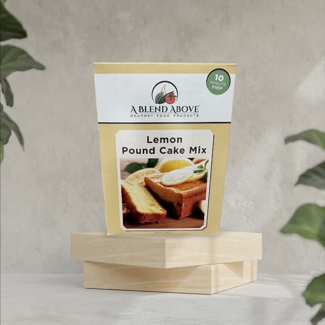 A Blend Above Lemon Pound Cake Mix, Zesty Sunshine:, Easy to Bake, 10 Minute Prep, 10 Servings, Delicious Lemon Drissle, Moist and Rich Pound Cake, 0 Grams of Fat