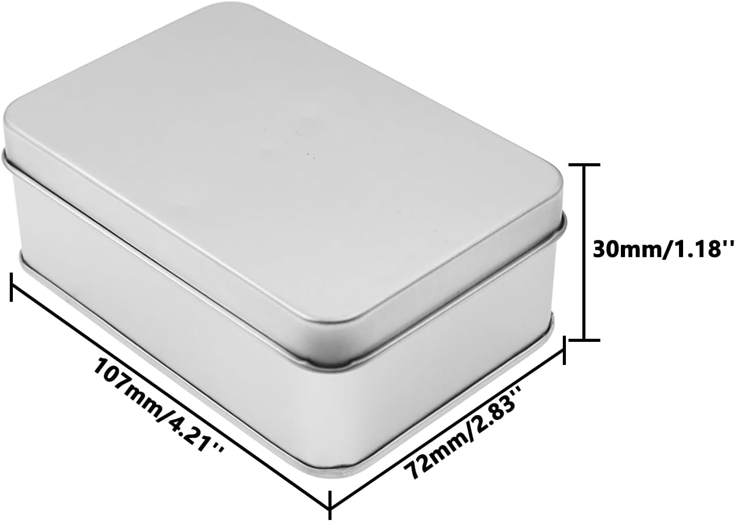 Metal Empty Boxes, Tin Boxes with Lid,Small Silver Tin Boxes,Stackable Organizer Containers,8PCS Storage Tin for Home Outdoor Active Storage Containers