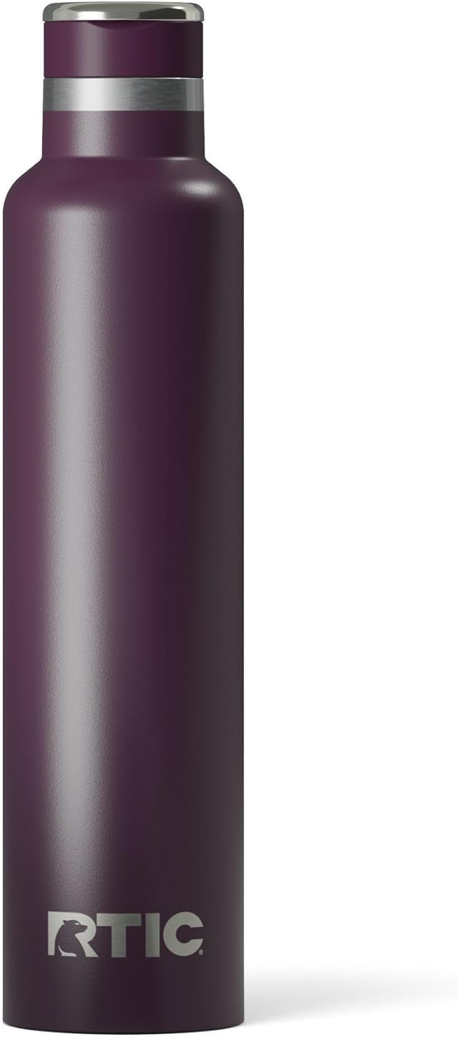 RTIC 26oz Journey Bottle Metal Stainless Steel Vacuum Insulated, BPA Free, Reusable, for Water, Hot and Cold Drinks, Travel, Sports, Camping, Plum