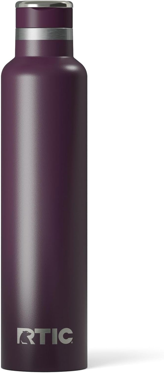 RTIC 26oz Journey Bottle Metal Stainless Steel Vacuum Insulated, BPA Free, Reusable, for Water, Hot and Cold Drinks, Travel, Sports, Camping, Plum
