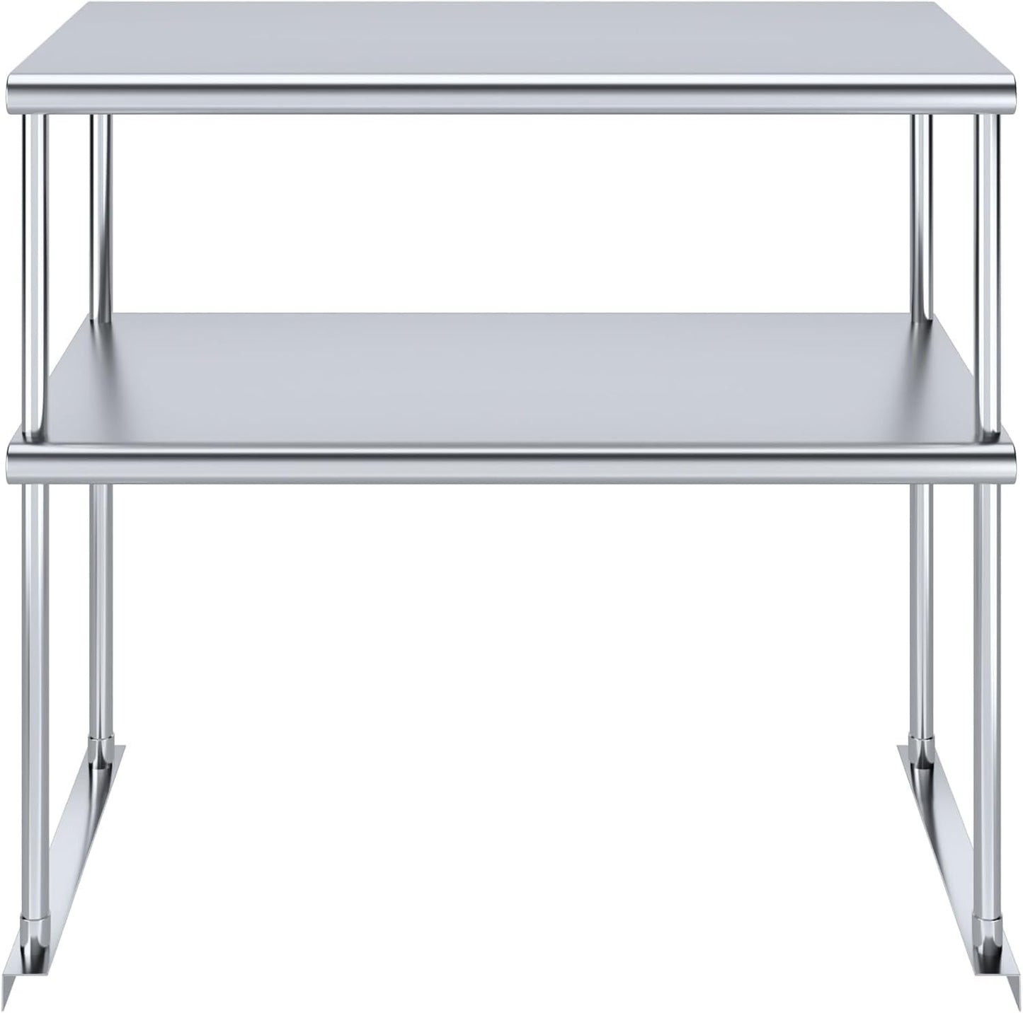 NSF Certified 18 Gauge Heavy Duty Stainless Steel Double overshelf with Brackets for Kitchens, Utility Rooms, Storage, Offices & Home