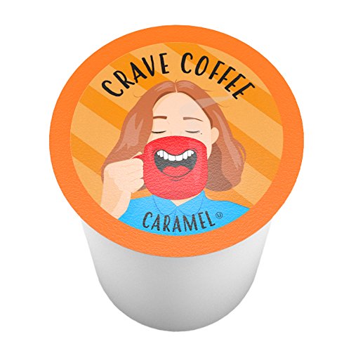 Crave Beverages Flavored Coffee Pods Compatible with 2.0 K-Cup Brewers, Caramel, 40 Count