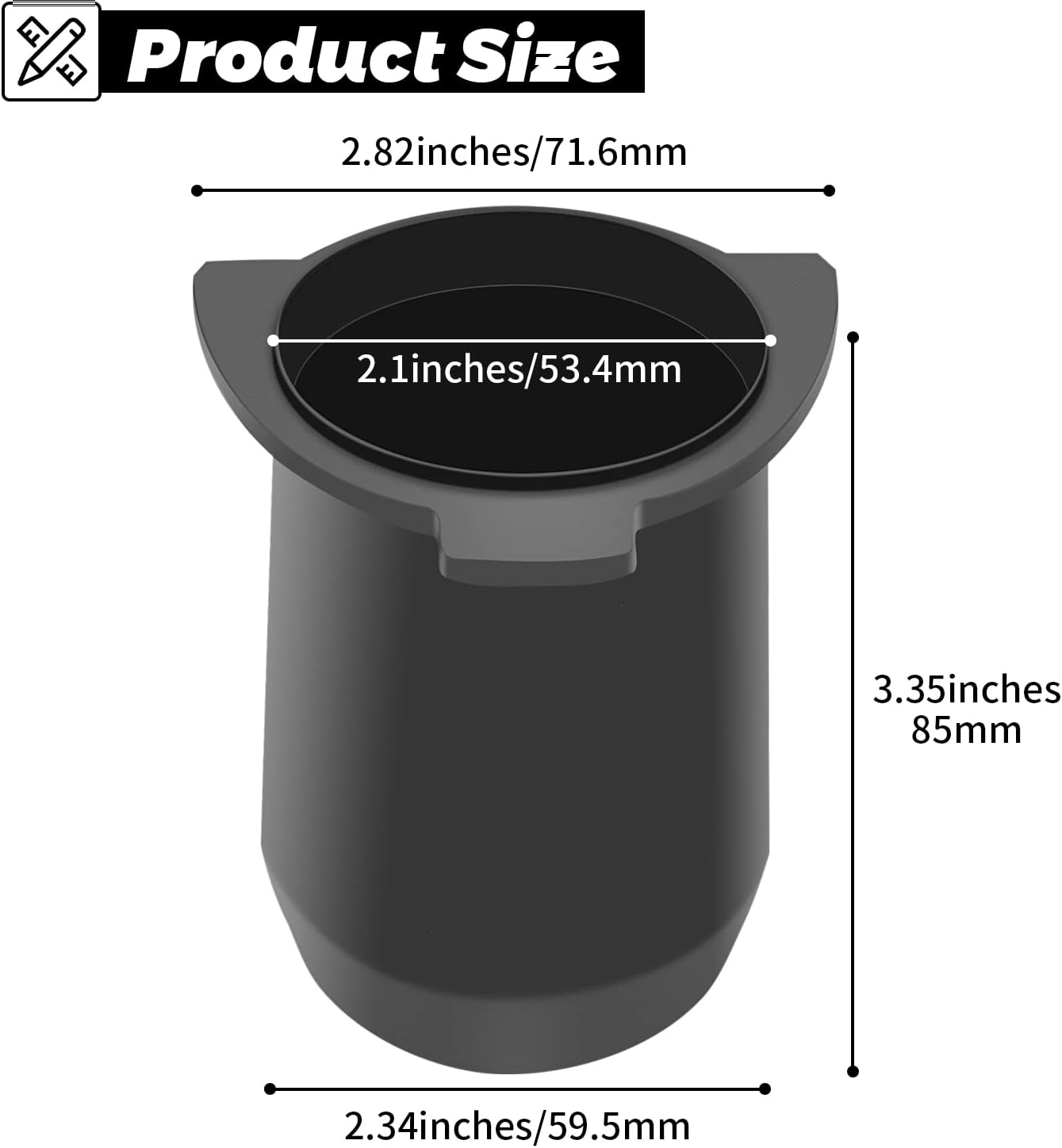 Portafilter Dosing Cup Espresso Coffee Accessrioes Compatible with 54mm Breville Portafilter and All 54mm Size Matte Black