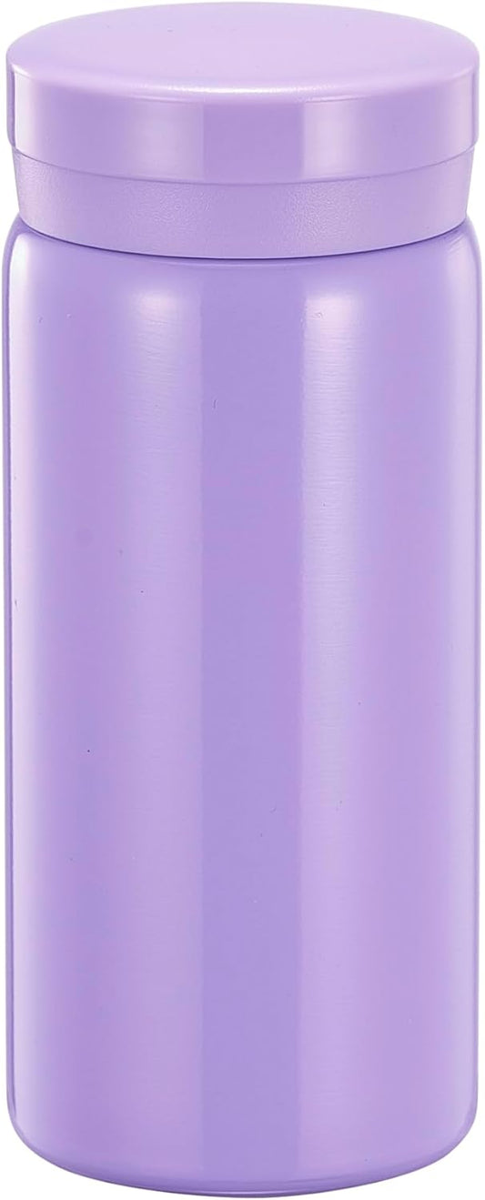 Mini Thermos Cute Water Bottle - 7 oz Tiny Insulated Vacuum 18/10 Stainless Steel Small Flask - Leak Proof & Spill Proof & Keeps Cold and Hot for Drink, Coffee, Tea - Purple