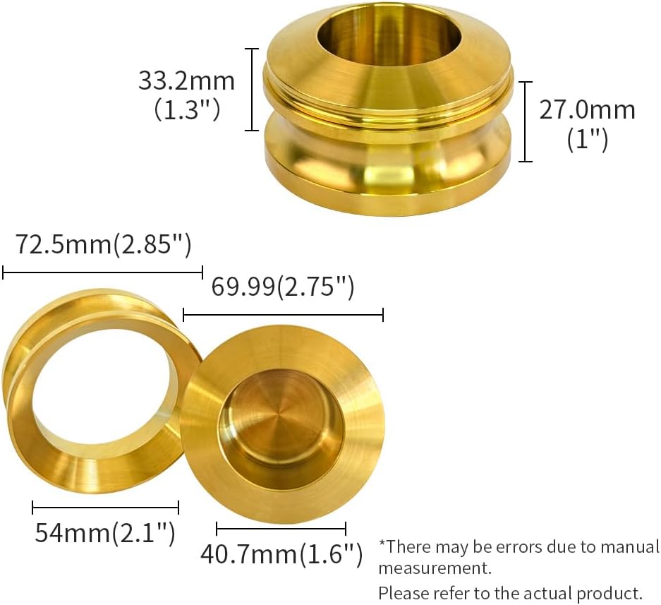 Coffee Tamper for Moka Pot, 304 Stainless Steel Espresso Coffee Tamper, Espresso Dosing Funnel Compatible with Aluminum Espresso stovetop Moka Pot (Gold)