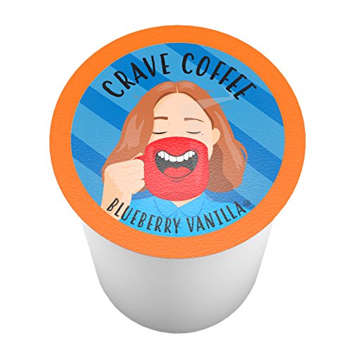 Crave Beverages Flavored Coffee Pods Compatible with Keurig K-Cup Brewers, Blueberry Vanilla, 100 Count