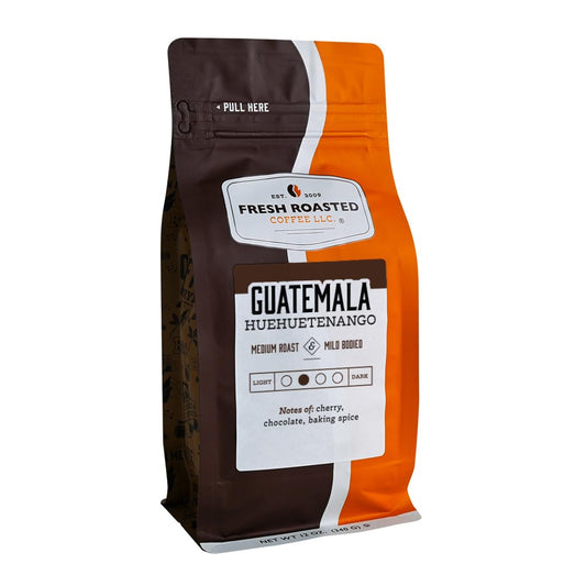 Fresh Roasted Coffee, Guatemala Huehuetenango | 12 oz | Single Origin | Medium Roast | Kosher | Whole Bean