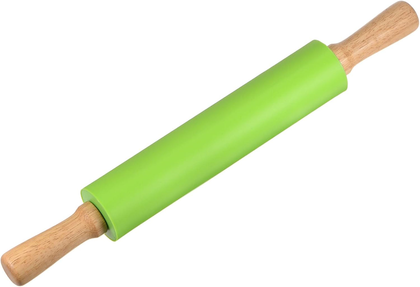 HARFINGTON Silicone Rolling Pins for Baking 17 Inch Wooden Handle Non Stick Rolling Pin Small Roller Playdough Rolling Pins for Dough Pizza Pastry Fondant Kitchen, Green