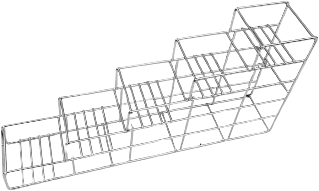 Rattleware 5 Slot Stainless Steel Syrup Bottle Rack Heavy-Duty Organizer for Coffee Bars Baristas Kitchen Storage Shelf Dispenser Holder Countertop Rack for Syrup Bottles Condiments