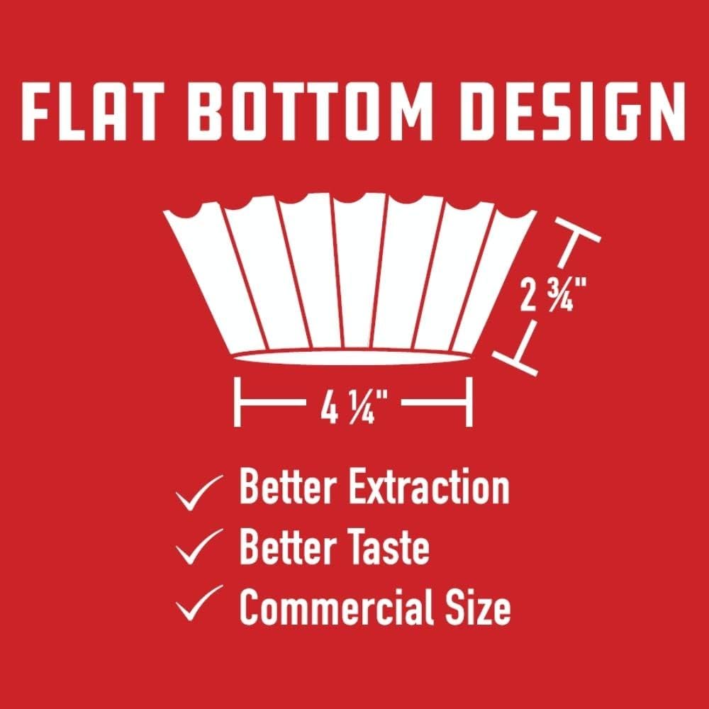 Big Joe® Large Coffee Filters (500 Count) - Tall Walled Commercial Coffee Filters (4 ¼ Inch base, 2 ¾ Inch Walls, 9 ¾ Inch Laying Flat) - Compatible with BUNN and 12-Cup Home & Commercial Machines