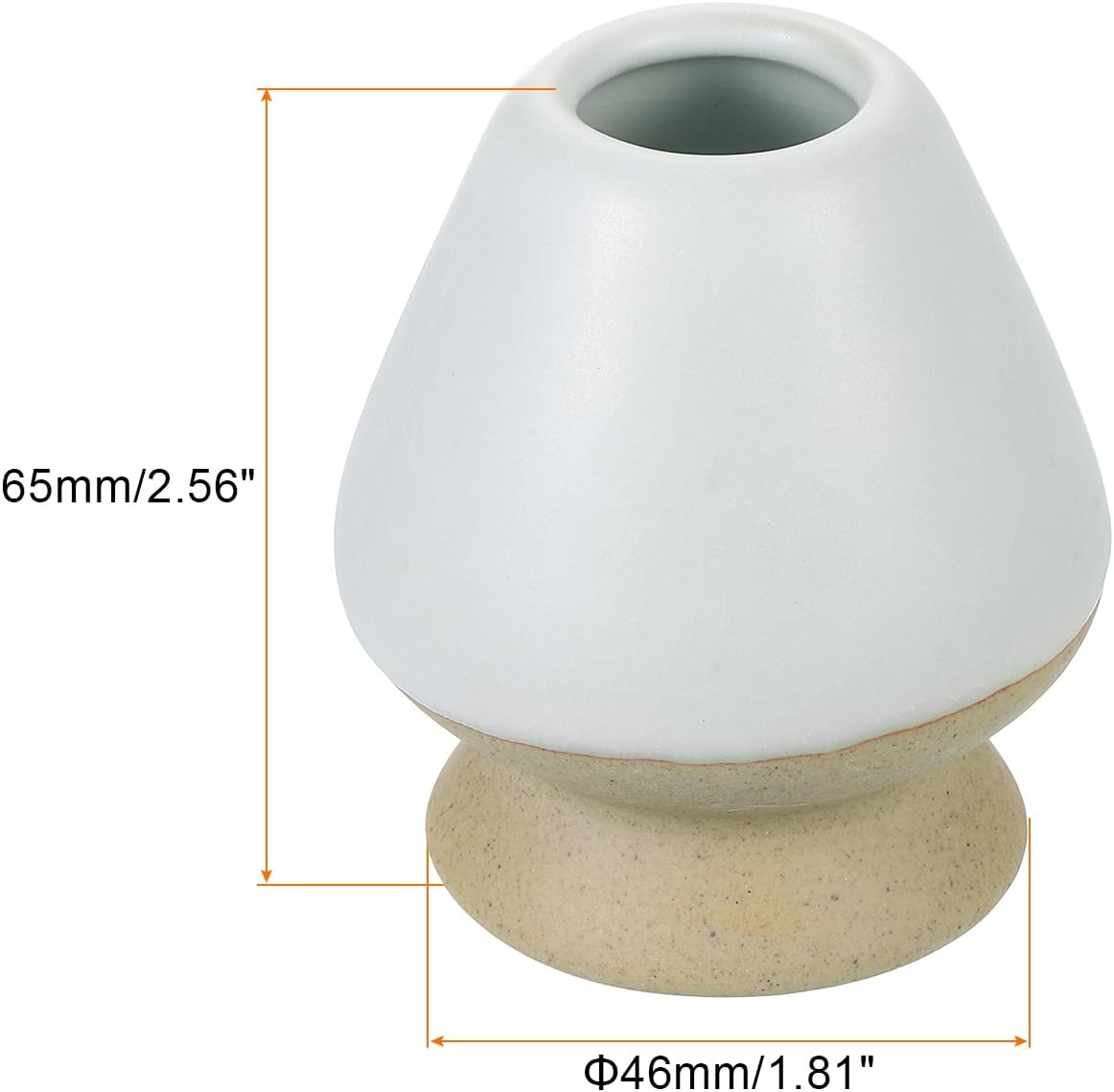 HARFINGTON Ceramic Chasen Stand 65mm Matcha Whisk Holder Teas Set Whisks Stand Traditional Matcha Tea Chasen Holder Tea Set Accessories for Tea Tasting, Gray White