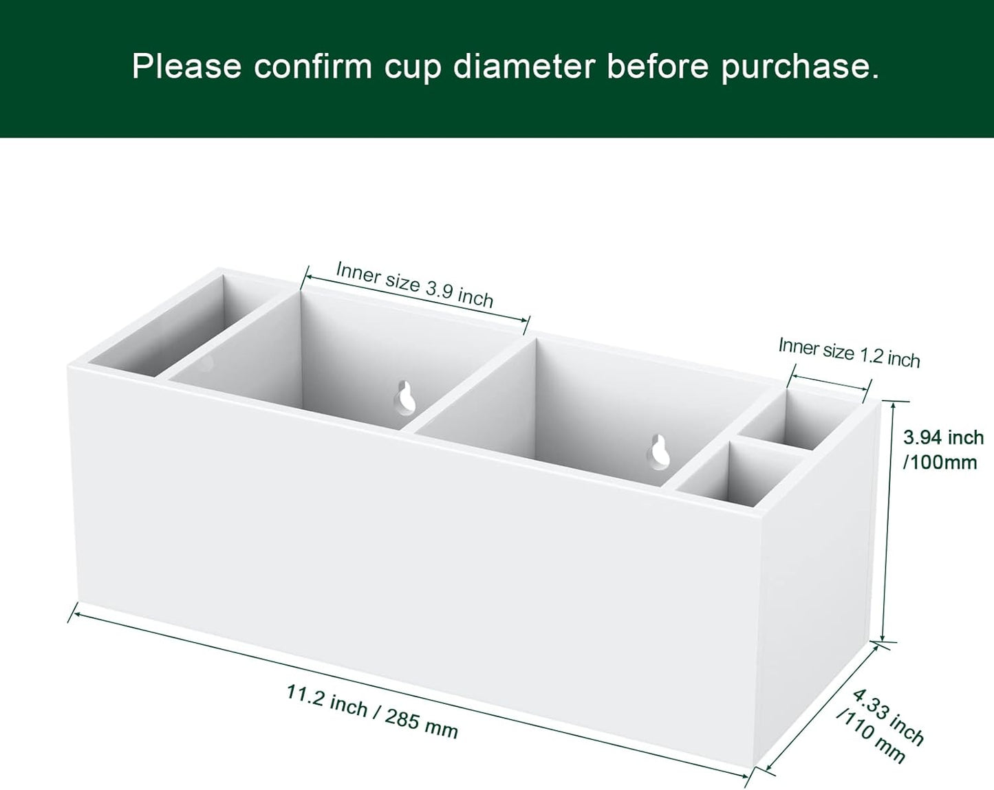 Double Cup Holder with Marker Slot, Party Cup Dispenser Acrylic Cup Organizer Mark Your Cup and Drink Up Caddy Modern Bar Counter Decor, White