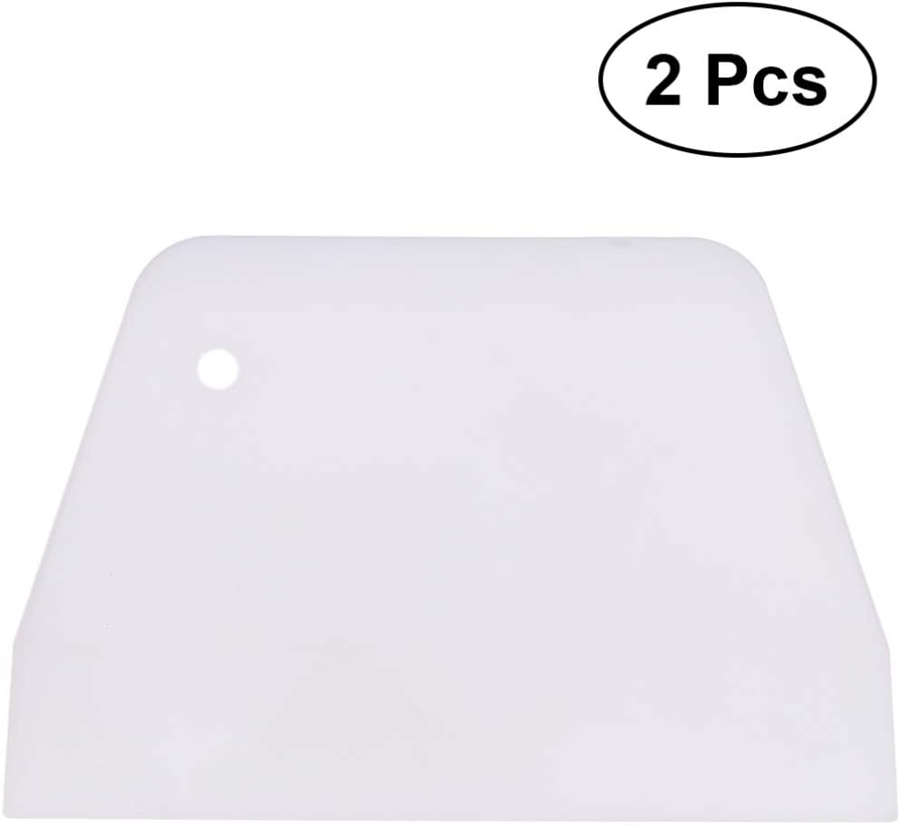 Cabilock 2pcs Cake Scraper Icing Smoother Flexible Plastic Cake Scraper Smoother for Bakery Pastry Cake Decoration Kitchen DIY Baking Tool