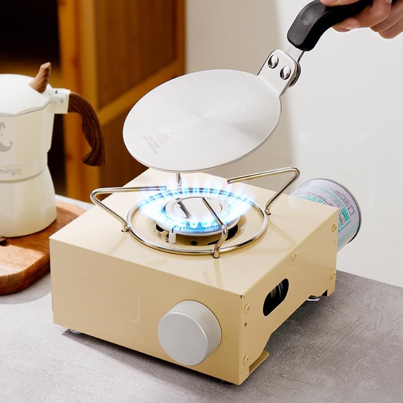 Heat Diffuser Plate, Grouarty Stainless Steel Cooking Induction Adapter Simmer Plate for Electric Gas Glass Cooktop Hob Ring, Induction Cooktop Converter Plate With Handle (7.88inch)