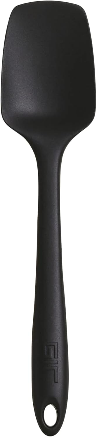 GIR: Get It Right Mini Silicone Spoonula Spatula - 8.3 In L x 1.8 In W, Black - Nonstick & Heat Resistant Kitchen Spatula - Seamless Single-Piece Design - Baking & Cooking Utensil
