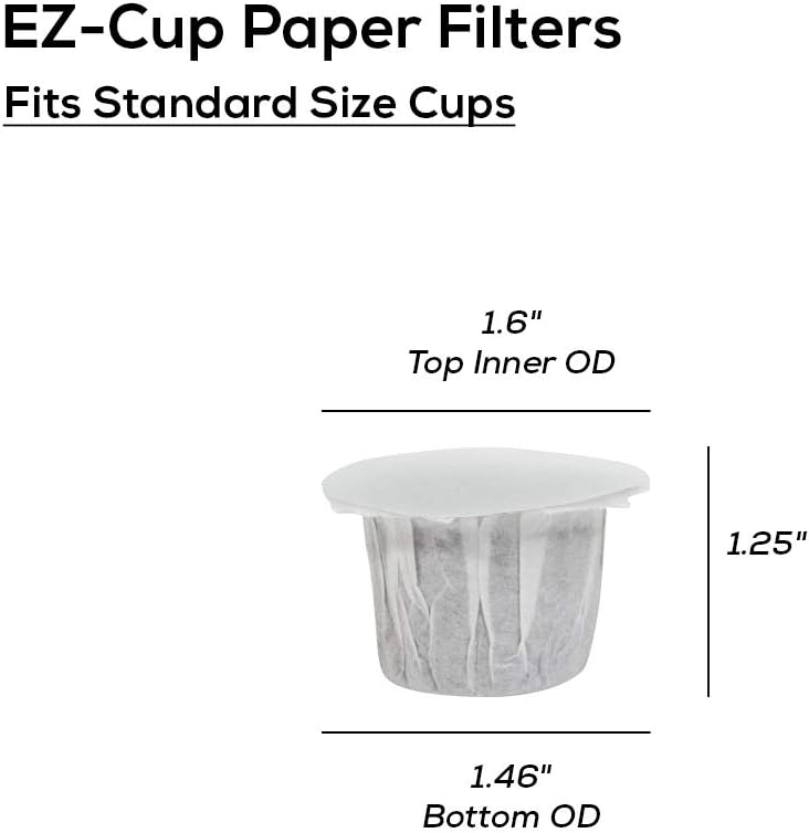 Perfect Pod EZ-Cup Paper Coffee Filters with Patented Lid for Single-Serve Coffee Brewers and Coffee Pods, Compatible with Keurig, 16-Pack (800 Filters)