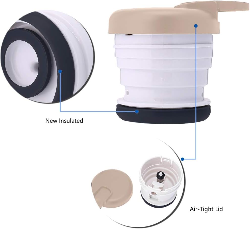 GiNT Stainless Steel Thermal Coffee Carafe, Double Walled Vacuum Thermal Carafe, Water and Beverage Dispenser,12 Hour Heat Retention，65 OZ /1.9 Liter White