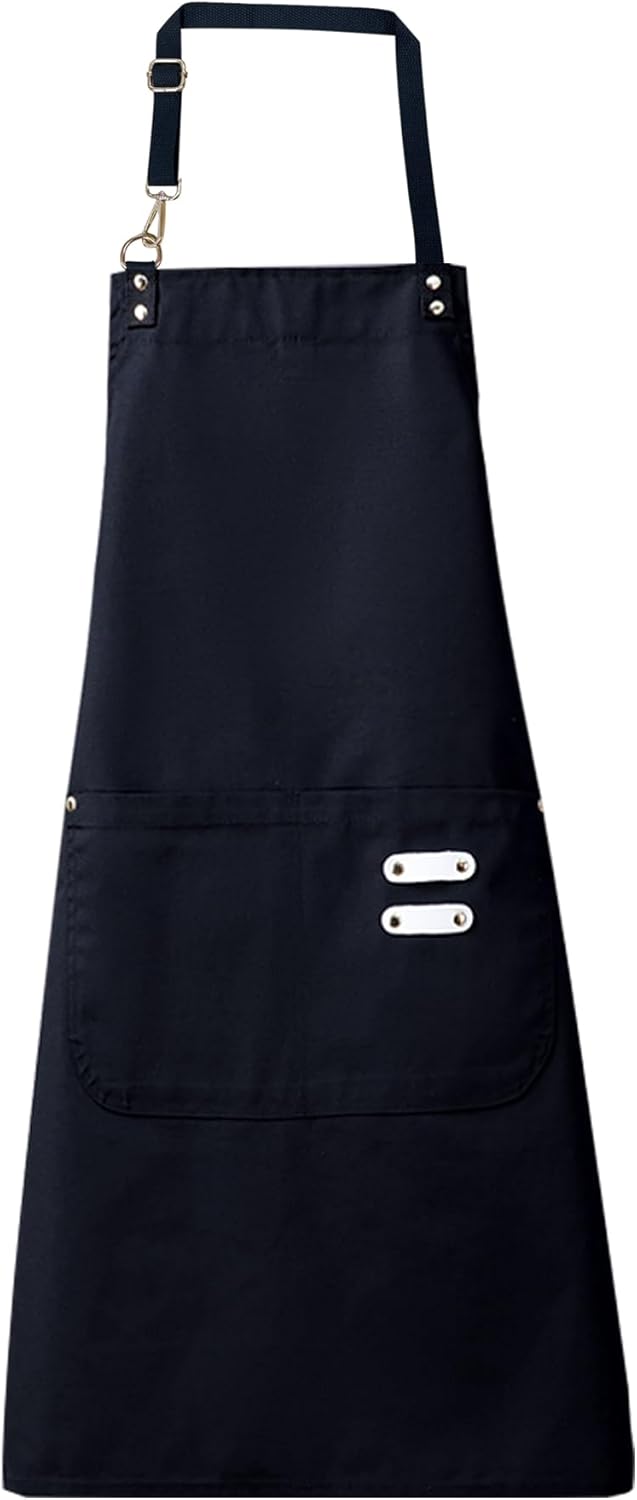 Lisianthus 2 Pack Adjustable Bib Aprons for Women with Pockets, Men's Kitchen Cooking Apron