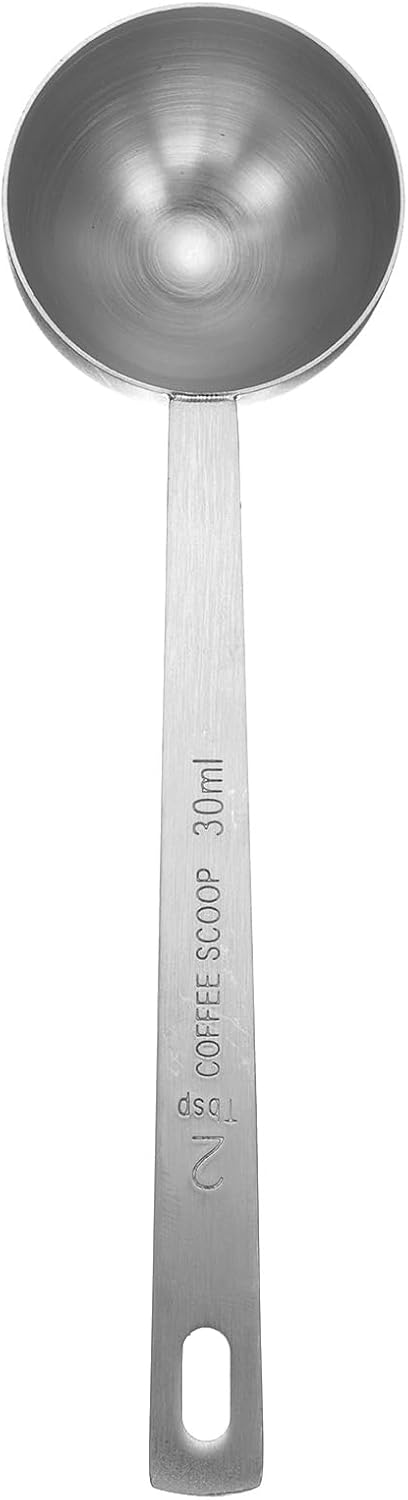 HARFINGTON Coffee Scoop Spoon 2tbsp (6tsp, 30ml) 304 Stainless Steel Long Handle Teaspoon/Tablespoon Measuring Spoons Scoops for Tea Sugar Kitchen, Silver