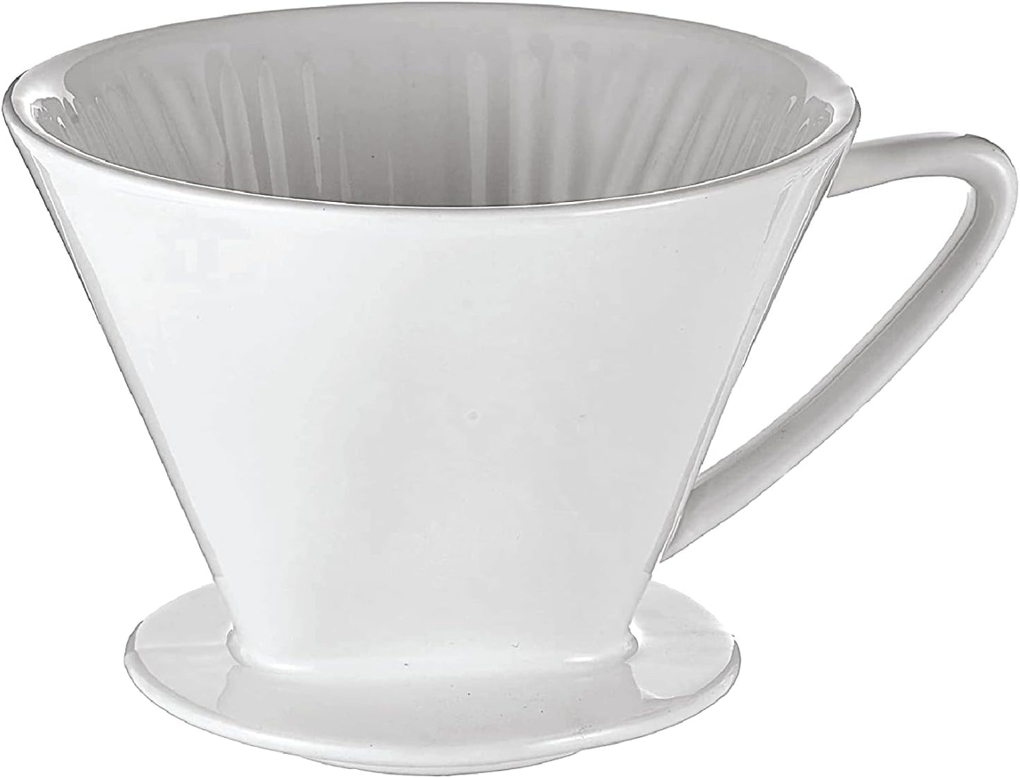 Cilio C104943 Porcelain Coffee Filter/Holder Pour-Over, 4/Medium, White
