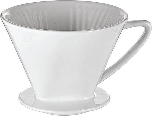 Cilio C104943 Porcelain Coffee Filter/Holder Pour-Over, 4/Medium, White