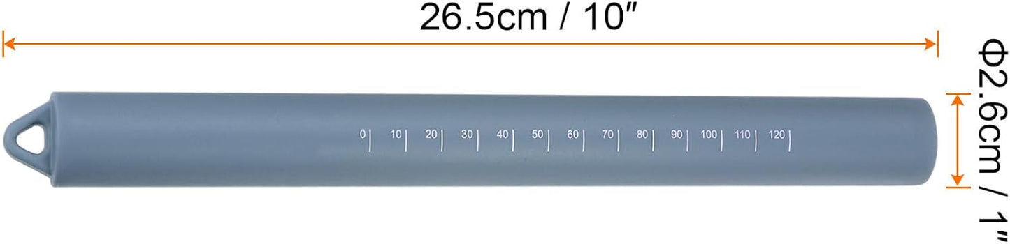 HARFINGTON Silicone Rolling Pin 10" Silicone Surface Non-Stick Stainless Steel Inner Core Dough Roller Kitchen Roller for Baking Pastry Pizza Fondant Bread, Blue