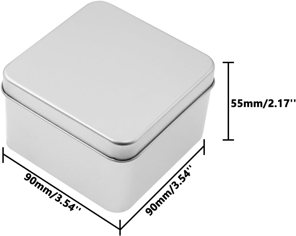 Metal Empty Boxes, Tin Boxes with Lid,Small Silver Tin Boxes,Stackable Organizer Containers,4PCS Storage Tin for Home Outdoor Active Storage Containers