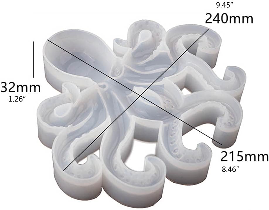 Octopus Resin Mold, Gasusen 2PCS 3D Large Sea Animals Octopus Silicone Molds for Epoxy Resin Casting, Wall Hanging Ornaments, Home Decor, Halloween Christmas Gifts, DIY Craft