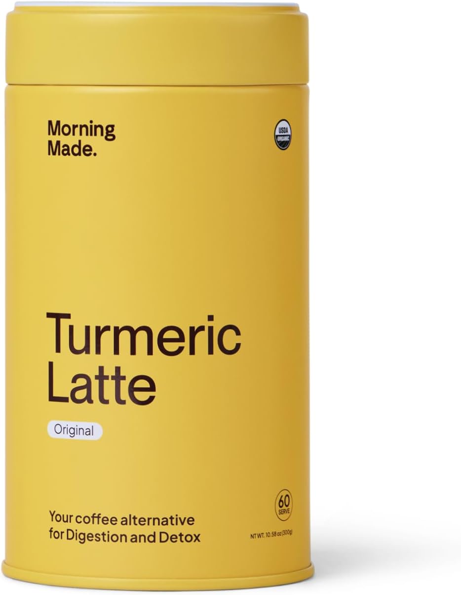 Morning Made Turmeric Latte Powder | Organic Turmeric, Ginger, Cinnamon & Black Pepper Blend, Caffeine-Free Coffee Alternative | Vegan, Gluten-Free, Low Sugar | 10.6oz (60 Serves)