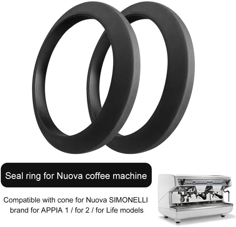 Fit For Nuova SIMONELLI APPIA 1/2/Life, For Nuova Simonelli Appia Espresso Machine Group Head, Silicone Rubber Conical Gasket, Black, Replacement Part, 72X57x9x5mm (2PCS)