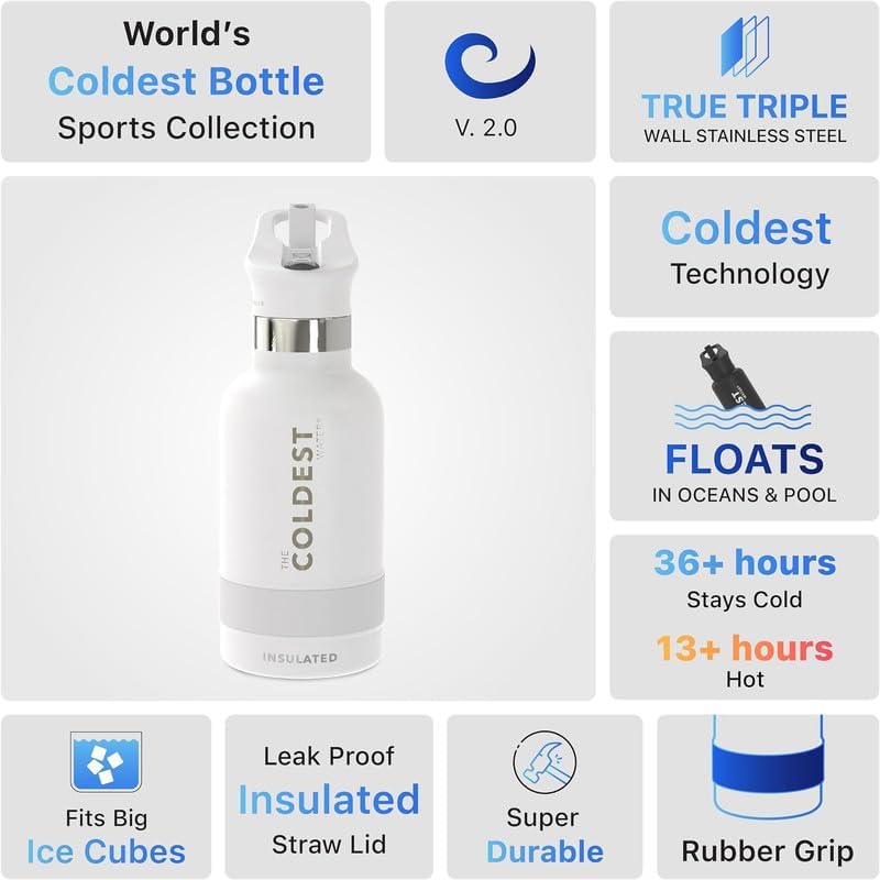 Coldest Insulated Water Bottle with Straw Lid - Stainless Steel Metal Insulated Bottle for Men & Women (Camouflage Flag, 32 oz)