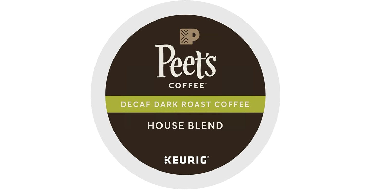 Peet's Coffee & Tea Coffee Decaf House Blend K-Cup Portion Pack for Keurig K-Cup Brewers, 88 Count