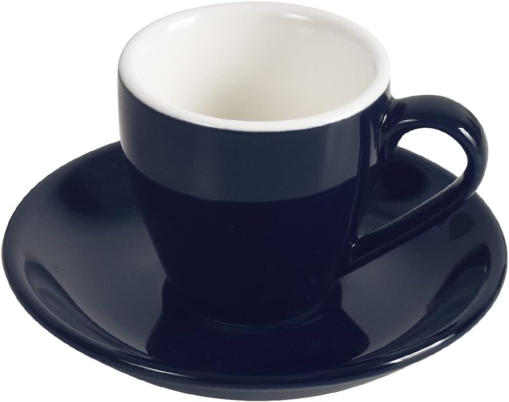 Porcelain Espresso Cup with Saucer, Espresso shot Cup, 80ml/2.7Oz, Deep Blue