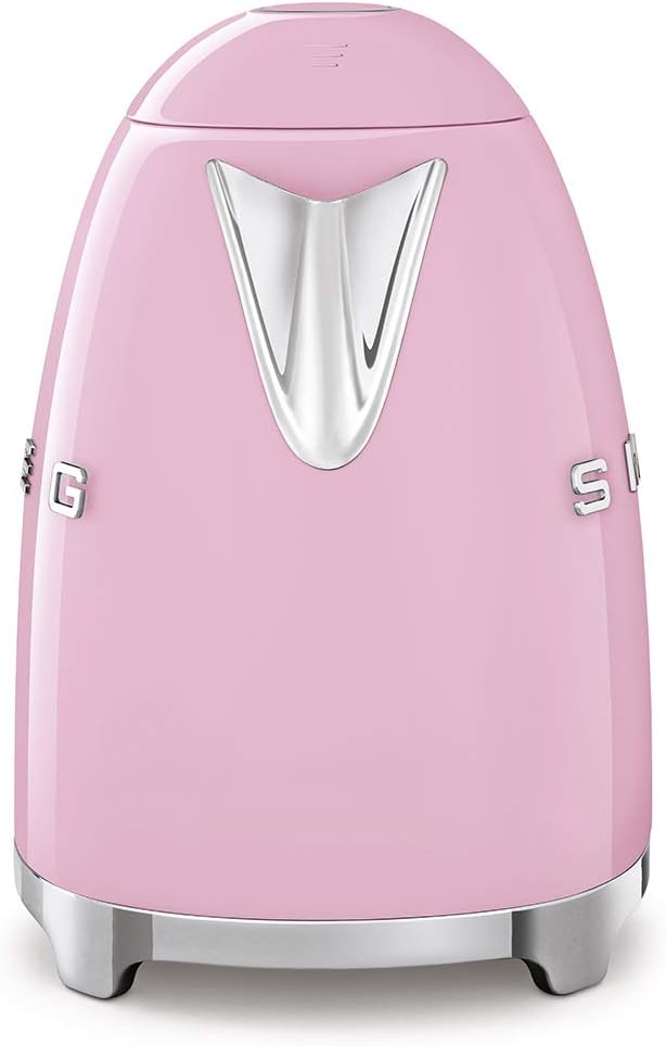 SMEG 50's Retro Style Electric Water Kettle with Automatic Shutoff, Removable Base, and Water Indicator, KLF03PKUS, Pink