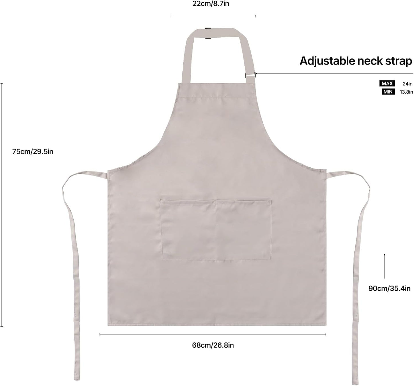 Kitchen Bib Apron for Women Men with Pockets Chef Art Aprons for Cooking Painting Pottery Ceramics