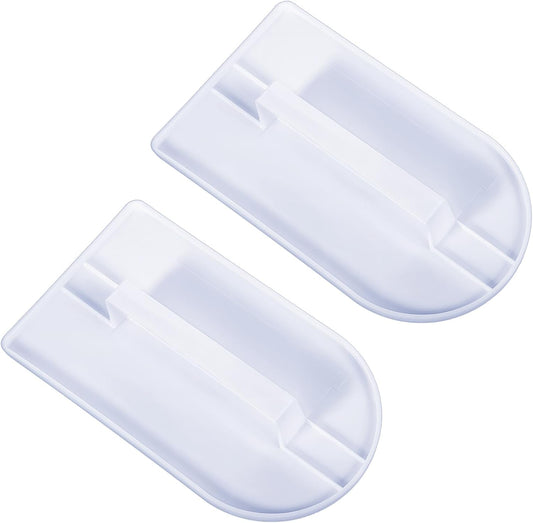 2Pcs White Plastic Fondant Icing Smoother Polisher Icing Scraper Paddle Tool Paddle Fondant Polisher Finisher Sugarcraft Cups for Cake Decoration Sugarcraft Paddles Sculpting and Modeling Tools