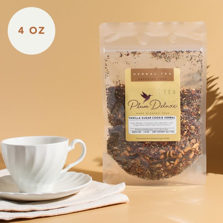 Tranquil Peach Herbal Tea – Caffeine-Free Loose Leaf Blend with Chamomile, Peach and Pineapple – Soothing Hot or Iced Tea for Relaxation – 75 to 100 Cups – Ethically Sourced and Hand-Blended in USA