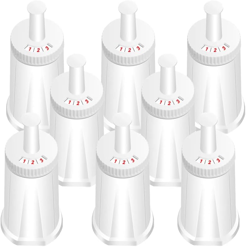Filter - Replacement Water Filter Compatible with Breville Sage Claro Swiss For Oracle, Barista & Bambino - Compare to Part #BES008WHT0NUC1.Pack of 8（First use without adding coffee powder ）